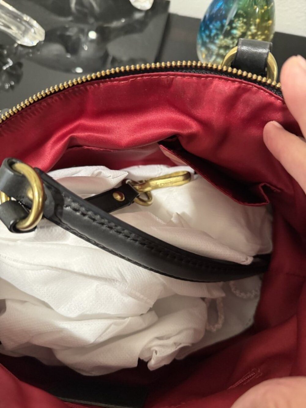 COACH BLACK LEATHER SOPHIA SATCHEL - Picture 10 of 11